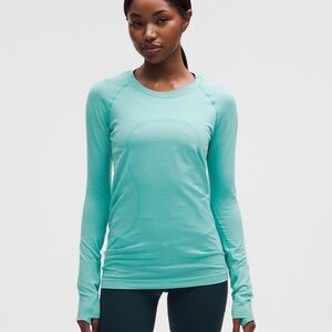 Lululemon Swiftly Tech Long-Sleeve Shirt in Mint Green